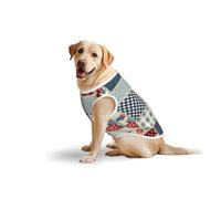 Salelf Patchwork in Country Style for Dog Costume, All Season Soft Pure Cotton Pet Harness, Outerwear for Medium to Large Dogs, Outdoor Walking