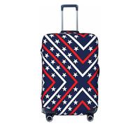 Salelf Patriotic Star Pattern Luggage Cover Washable Elasticated Luggage Covers for Suitcase TSA Approved Stylish Scratch Resistant Luggage Case Protector, Black, X-L (28.3-31.5 in suitcase)
