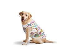 Salelf Peace Love and Dove Flower Power for Dog Costume, All Season Soft Pure Cotton Pet Harness, Outerwear for Medium to Large Dogs, Outdoor Walking