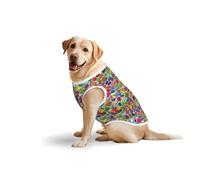 Salelf Pebble Colorful Background for Dog Costume, All Season Soft Pure Cotton Pet Harness, Outerwear for Medium to Large Dogs, Outdoor Walking