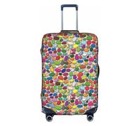 Salelf Pebble Colorful Background for Luggage Cover Washable Elasticated Suitcase Covers TSA Approved Stylish Dust and Scratch Resistant Case Protector for Kids and Adults, White, X-Large