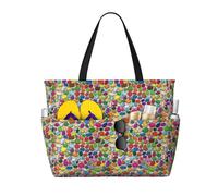 Salelf Pebble Colorful Background Large Beach Tote Bag for Women Extra Large Capacity Waterproof Sandproof Pool Bag Suitable for Swimming Pool Gym Travel