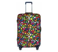 Salelf Pebble Colorful for Luggage Cover Washable Elasticated Suitcase Covers TSA Approved Stylish Dust and Scratch Resistant Case Protector for Kids and Adults, White, M