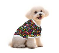 Salelf Pebble Colorful for Pure Cotton Pet T-Shirt for Dogs & Cats - Soft, Breathable Summer Tee or Sleeveless Vest, for Small Medium Breeds with Sensitive Skin