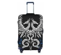 Salelf Phoenix for Luggage Cover Washable Elasticated Suitcase Covers TSA Approved Stylish Dust and Scratch Resistant Case Protector for Kids and Adults, White, Small