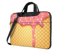 Salelf Pink Ice Cream for 360 Protection Laptop Bag for 13-15.6 Inch, Business Messenger Briefcase, Black, 14 inch