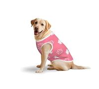 Salelf Pink Paper Cut Flowers for Dog Costume, All Season Soft Pure Cotton Pet Harness, Outerwear for Medium to Large Dogs, Outdoor Walking