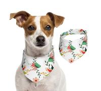 Salelf Pretty Floral with Leaves for Dog Bandana Adjustable - Quick Dry & Breathable Cotton, Cute Floral Pattern for Small Medium Large Dogs, Perfect for Holiday Photos
