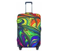 Salelf Pride Rainbow for Luggage Cover Washable Elasticated Suitcase Covers TSA Approved Stylish Dust and Scratch Resistant Case Protector for Kids and Adults, Black, M