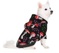 Salelf Red Mushrooms for Small Dog Hoodie for Winter Fall, Warm Polyester Puppy Clothes with Hood, Soft Cozy Dog Sweater for Small Breeds, Cold Weather Pet Apparel