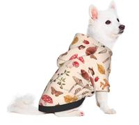 Salelf Retro Autum Mushrooms for Small Dog Hoodie for Winter Fall, Warm Polyester Puppy Clothes with Hood, Soft Cozy Dog Sweater for Small Breeds, Cold Weather Pet Apparel