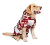Salelf Retro Sunday Brunch for Dog Hoodie Sweatshirt for Large Dogs, Winter Warm Fleece Lined Polyester Jacket for German Shepherd Golden Retriever, Reflective Strips for Night Walk