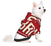 Salelf Retro Sunday Brunch for Small Dog Hoodie for Winter Fall, Warm Polyester Puppy Clothes with Hood, Soft Cozy Dog Sweater for Small Breeds, Cold Weather Pet Apparel