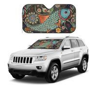 Salelf Rich Fish for Thickened Car Windshield Sun Shade Foldable Blocks 99% Heat and Keep Lnterior Cool Fits Cars, Sedan,SUV, Truck, Vehicle Accessories