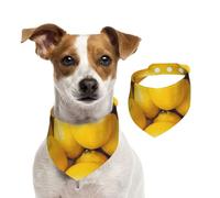 Salelf Ripe Yellow Lemon for Dog Bandana Adjustable - Quick Dry & Breathable Cotton, Cute Floral Pattern for Small Medium Large Dogs, Perfect for Holiday Photos