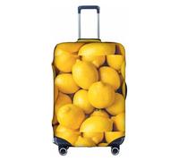 Salelf Ripe Yellow Lemon for Luggage Cover Washable Elasticated Suitcase Covers TSA Approved Stylish Dust and Scratch Resistant Case Protector for Kids and Adults, White, L