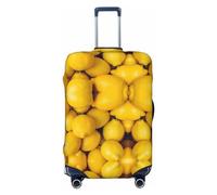 Salelf Ripe Yellow Lemon Luggage Cover Washable Elasticated Luggage Covers for Suitcase TSA Approved Stylish Scratch Resistant Luggage Case Protector, Black, S (18.8-20.8 in suitcase)