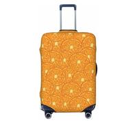 Salelf Riped Juicy Sliced Oranges2 for Luggage Cover Washable Elasticated Suitcase Covers TSA Approved Stylish Dust and Scratch Resistant Case Protector for Kids and Adults, Black, XL