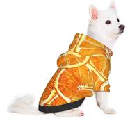 Salelf Riped Juicy Sliced Oranges3 for Small Dog Hoodie for Winter Fall, Warm Polyester Puppy Clothes with Hood, Soft Cozy Dog Sweater for Small Breeds, Cold Weather Pet Apparel