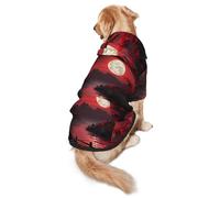 Salelf Riverside Full Moon Dog Hoodie Security Dog Hoodie Sweater with Pocket and Leash Hole Warm Pet Clothes Dog Winter Sweatshirt for Medium Large Dogs