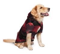 Salelf Riverside Full Moon for Dog Hoodie Sweatshirt for Large Dogs, Winter Warm Fleece Lined Polyester Jacket for German Shepherd Golden Retriever, Reflective Strips for Night Walk