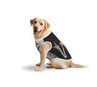 Salelf Rock and Roll Skeleton Skull for Dog Costume, All Season Soft Pure Cotton Pet Harness, Outerwear for Medium to Large Dogs, Outdoor Walking