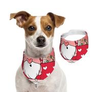 Salelf Romance for Dog Bandana Adjustable - Quick Dry & Breathable Cotton, Cute Floral Pattern for Small Medium Large Dogs, Perfect for Holiday Photos