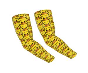 Salelf Rubber Duck Arm Sleeves Cooling UV Sun Protection Sports Compression Sleeve for Men Women Basketball Golf Arm Sleeves