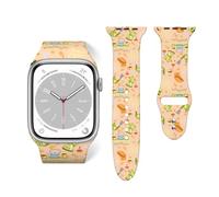 Salelf Scandinavian Style Hygge for Extra Long Apple Watch Band with Dual Buckle, Stretchy Silicone Strap, Sport Fashion Bands for Women Men Compatible with iWatch Series 9/8/SE