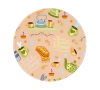 Salelf Scandinavian Style Hygge for Round Mouse Pad with Stitched Edge Premium-Textured Waterproof Non-Slip Rubber Base Desktop Protection Mat Diameter 8.7 inches