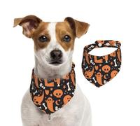 Salelf Scary Ghostly Monsters for Dog Bandana Adjustable - Quick Dry & Breathable Cotton, Cute Floral Pattern for Small Medium Large Dogs, Perfect for Holiday Photos