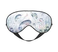 Salelf Sea Animals Sleep Mask Double-Sided Eye Mask Soft Adjustable Sleeping Eye Covers for Sleeping Perfect Shading Reduce Eye Edema