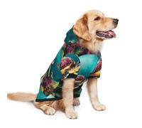 Salelf Sea Turtle Swimming in Sea for Dog Hoodie Sweatshirt for Large Dogs, Winter Warm Fleece Lined Polyester Jacket for German Shepherd Golden Retriever, Reflective Strips for Night Walk