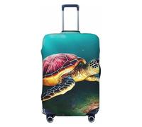 Salelf Sea Turtle Swimming in Sea for Luggage Cover Washable Elasticated Suitcase Covers TSA Approved Stylish Dust and Scratch Resistant Case Protector for Kids and Adults, Black, X-Large