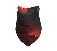 Salelf Shogun Blood Moon Dog Bandana Premium Durable Triangle Scarf -1 PackWashable Make Your Pooch Stand Out Dog Bandana Suitable for Neutral Large Dogs