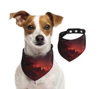 Salelf Shogun Blood Moon for Dog Bandana Adjustable - Quick Dry & Breathable Cotton, Cute Floral Pattern for Small Medium Large Dogs, Perfect for Holiday Photos
