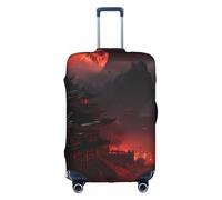 Salelf Shogun Blood Moon for Luggage Cover Washable Elasticated Suitcase Covers TSA Approved Stylish Dust and Scratch Resistant Case Protector for Kids and Adults, White, Large