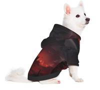 Salelf Shogun Blood Moon for Small Dog Hoodie for Winter Fall, Warm Polyester Puppy Clothes with Hood, Soft Cozy Dog Sweater for Small Breeds, Cold Weather Pet Apparel