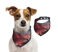 Salelf Shogun Full Moon for Dog Bandana Adjustable - Quick Dry & Breathable Cotton, Cute Floral Pattern for Small Medium Large Dogs, Perfect for Holiday Photos