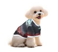 Salelf Shogun Full Moon for Pure Cotton Pet T-Shirt for Dogs & Cats - Soft, Breathable Summer Tee or Sleeveless Vest, for Small Medium Breeds with Sensitive Skin