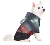 Salelf Shogun Full Moon for Small Dog Hoodie for Winter Fall, Warm Polyester Puppy Clothes with Hood, Soft Cozy Dog Sweater for Small Breeds, Cold Weather Pet Apparel