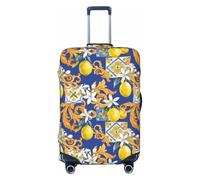 Salelf Sicilian Style for Luggage Cover Washable Elasticated Suitcase Covers TSA Approved Stylish Dust and Scratch Resistant Case Protector for Kids and Adults, Black, Medium