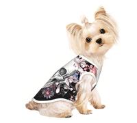 Salelf Skull and Floral Dead for Dog Shirts Elastic Soft Dog T-Shirts Breathable Pet Clothes Spring Summer Pet Apparel Tee Shirt for Puppy Kitty Cats Small Medium Dogs