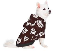 Salelf Skulls Bone Head for Small Dog Hoodie for Winter Fall, Warm Polyester Puppy Clothes with Hood, Soft Cozy Dog Sweater for Small Breeds, Cold Weather Pet Apparel