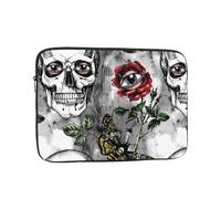 Salelf Skulls Roses for Laptop Sleeve for Laptop Sleeve for 10-17 Inch MacBook Air/Pro, Dell, HP, Shockproof Water Resistant Protective Case for School & Travel