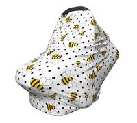 Salelf Small Wasp Car Seat Baby Nursing Cover Up for Breastfeeding Stretchy Carseat Canopy Multi-Use Milk Snob 5 in 1 Cover Gifts for Baby and Mom