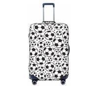 Salelf Soccer Ball and Star Luggage Cover Washable Elasticated Luggage Covers for Suitcase TSA Approved Stylish Scratch Resistant Luggage Case Protector, Black, X-L (28.3-31.5 in suitcase)