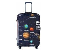 Salelf Solar System Temperatures Diagram for Luggage Cover Washable Elasticated Suitcase Covers TSA Approved Stylish Dust and Scratch Resistant Case Protector for Kids and Adults, White, X-Large