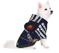 Salelf Solar System Temperatures Diagram for Small Dog Hoodie for Winter Fall, Warm Polyester Puppy Clothes with Hood, Soft Cozy Dog Sweater for Small Breeds, Cold Weather Pet Apparel