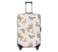 Salelf Space Elements Stars Butterflies for Luggage Cover Washable Elasticated Suitcase Covers TSA Approved Stylish Dust and Scratch Resistant Case Protector for Kids and Adults, Black, M